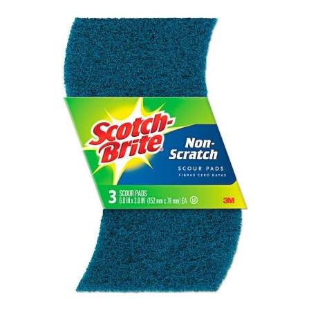 3M Scotch-Brite Non-Scratch Scour Pads, Size 3 X 6, Blue, 10/Carton 62310